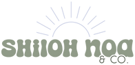 Logo with 'Shiloh Noa & Co.' text and sun design on a white background